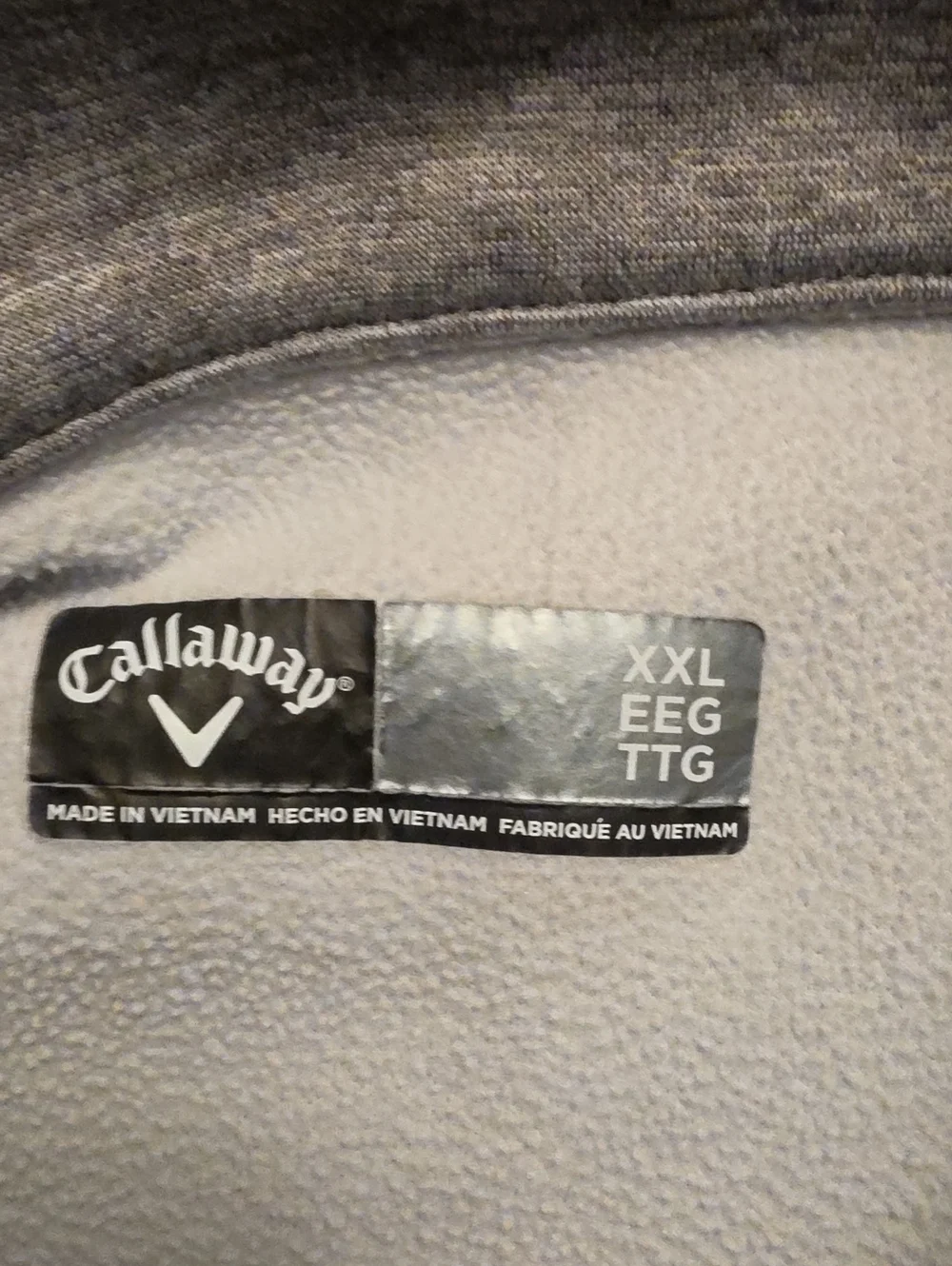 Callaway Golf Men's Gray 1/4 Zip Fleece Pullover Shirt Size XXL Pre-owned